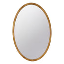 Oval Wall Mirror With Wood Frame, Farmhouse Wood Mirror For Bathroom Entryway Console Lean Against Wall - Brown by HouseOfZazla
