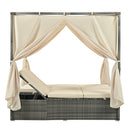 Adjustable Sun Bed With Curtain, High Comfort, With 3 Colors