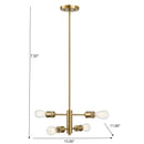 Trellis - 4 Lights Modern Gold Chandelier Vintage Pendant Fixture For Living Room - Clear / Gold by HouseOfZazla