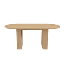 Oval Dining Table With Wood Strip Base by HouseOfZazla
