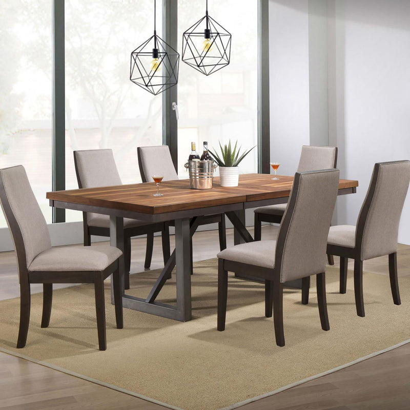 Upholstered Dining Chair (Set of 2) - Taupe / Brown, photo 2 of 9
