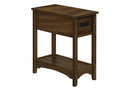 Accent End Table, 2 Tier, Narrow, Storage Drawer, Transitional - Walnut by HouseOfZazla
