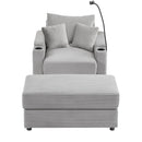 Single Sofa Couch With Storage Space, Movable Ottoman, USB Ports, Cup Holders, Phone Holder by HouseOfZazla