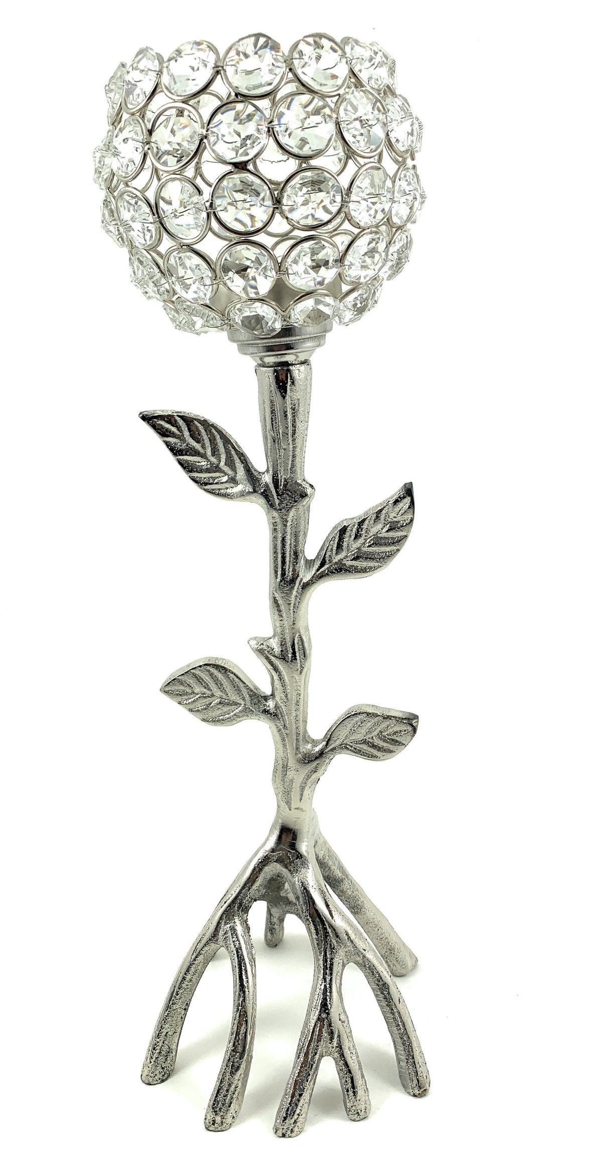 Silver Tree Hurricane Candle Holder, photo 3 of 4