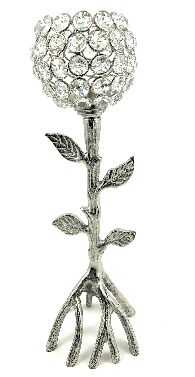 Silver Tree Hurricane Candle Holder, photo 3 of 4