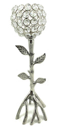 Silver Tree Hurricane Candle Holder