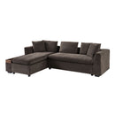 Modern L Shaped Sectional Sofa With Upholstery And Wooden Storage by HouseOfZazla
