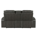 Taddeo - Power Motion Loveseat With Console, Speaker, USB, Wireless Charger & LED - Dark Gray by Unique Piece Furniture