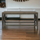 Cross Metal Coffee Table - Pewter