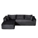 Compression Sectional Couch With Comfy Chaise, Boneless L Shape Sofa With Deep Seat by HouseOfZazla