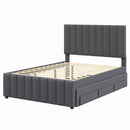 Full Size Upholstered Platform Bed with Twin Size Trundle and 3 Drawers by HouseOfZazla