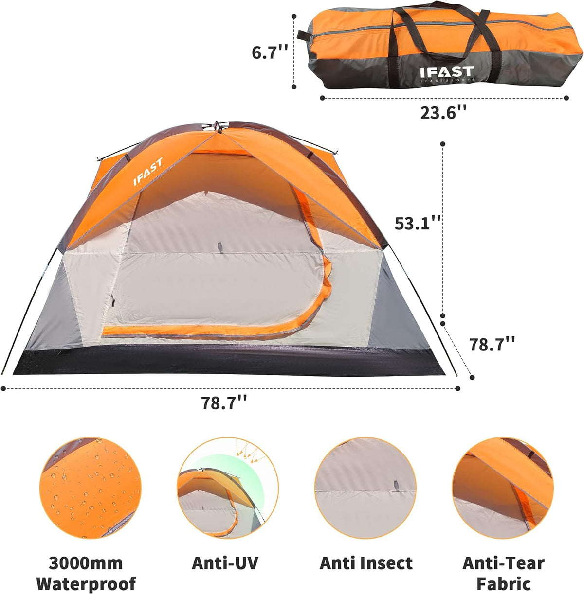 Person Family Camping Tent, photo 2 of 6