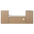 Entryway Storage Bench With Cushion, Drawers & Open Shelves by HouseOfZazla