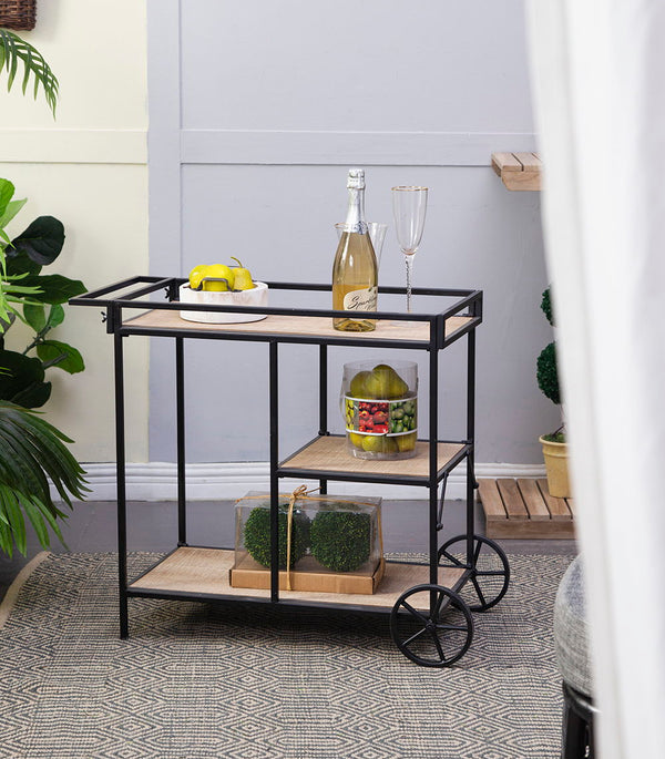 Shelf With Wheel - Black / Brown, photo 2 of 15