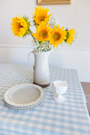 Blue Ruffled Gingham Tablecloth by Galley & Fen