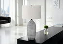 Lighting, Table Lamp, Resin, Modern - Gray / Cream by HouseOfZazla
