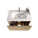 Etna - Striped Bathroom Vanity With Ceramic Sink, Wall Mounted Floating Bathroom Vanity For Modern Bathroom by HouseOfZazla