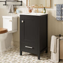 Bathroom Vanity With Ceramic Sink, Soft Close Drawers, Door Organizer, Divider Drawer, Adjustable Foot Pads by Unique Piece Furniture