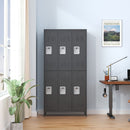 6 Door Lockers With Lock For Secure Storage - Black by Unique Piece Furniture