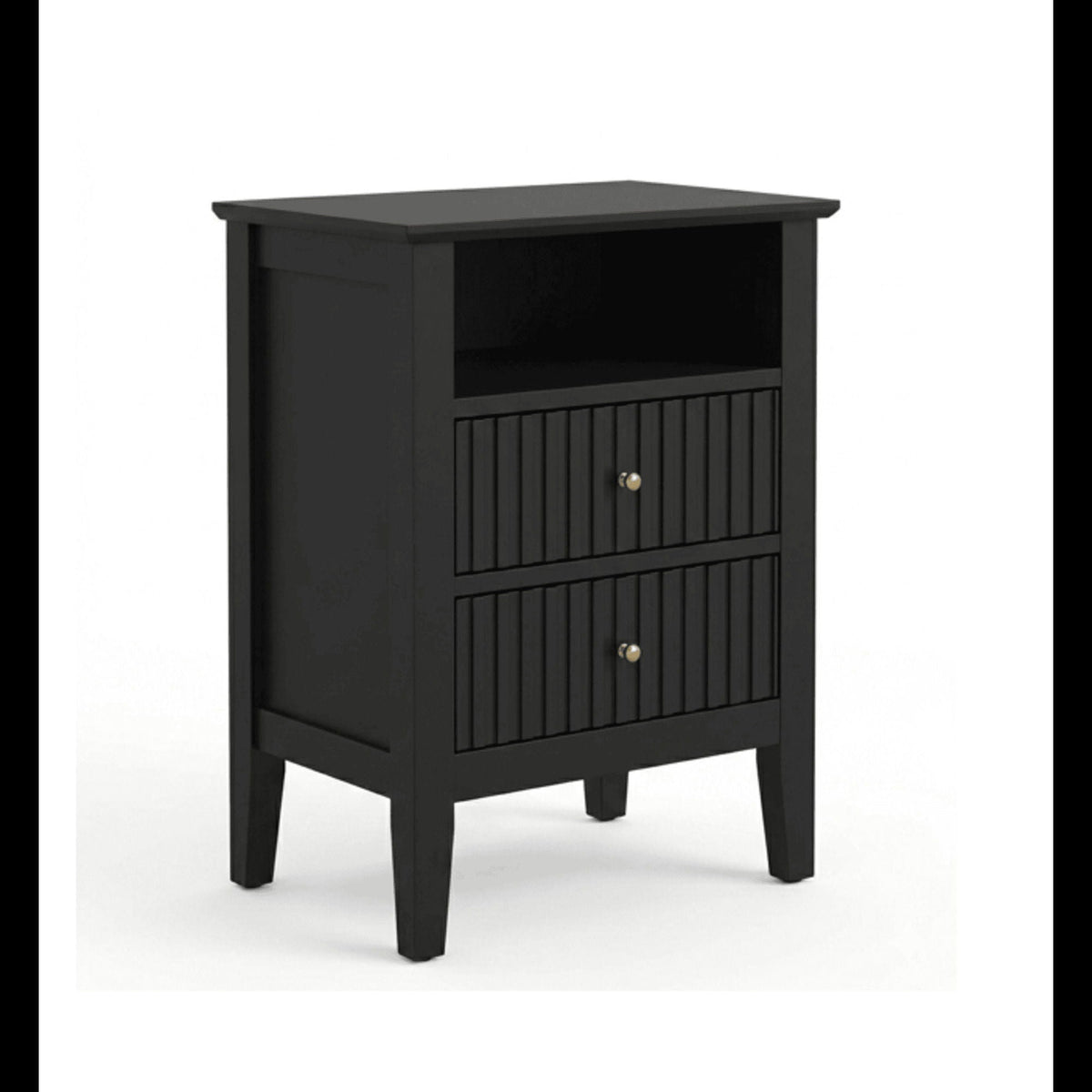 Fluted Nightstand With 2 Drawers, photo 10 of 40