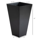 Outsunny - Outdoor Planters (Set of 3) Large Taper Planters With Drainage Holes And Plug, Faux Wood Plastic Flower Pots For Outdoor, Indoor, Garden, Patio by HouseOfZazla
