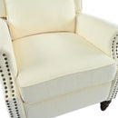 Push Back Recliner Chair Upholstered With Classic Wing Back And Solid Gourd-Shaped Legs by HouseOfZazla
