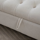 Modern Upholstered Storage Bench With Double Lids