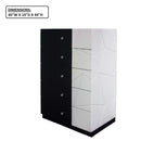 5 Drawer Chest Storage Unit, Clothes Organizer, Geometric Pattern - White / Black by HouseOfZazla