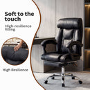 Executive Office Chair With Foot Rest, Adjustable Height - Black by HouseOfZazla
