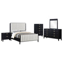 Brookmead 5-piece Upholstered Cal King Bedroom Set Black