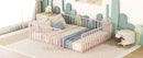 Metal Floor Bed Frame With Fence And Door by HouseOfZazla