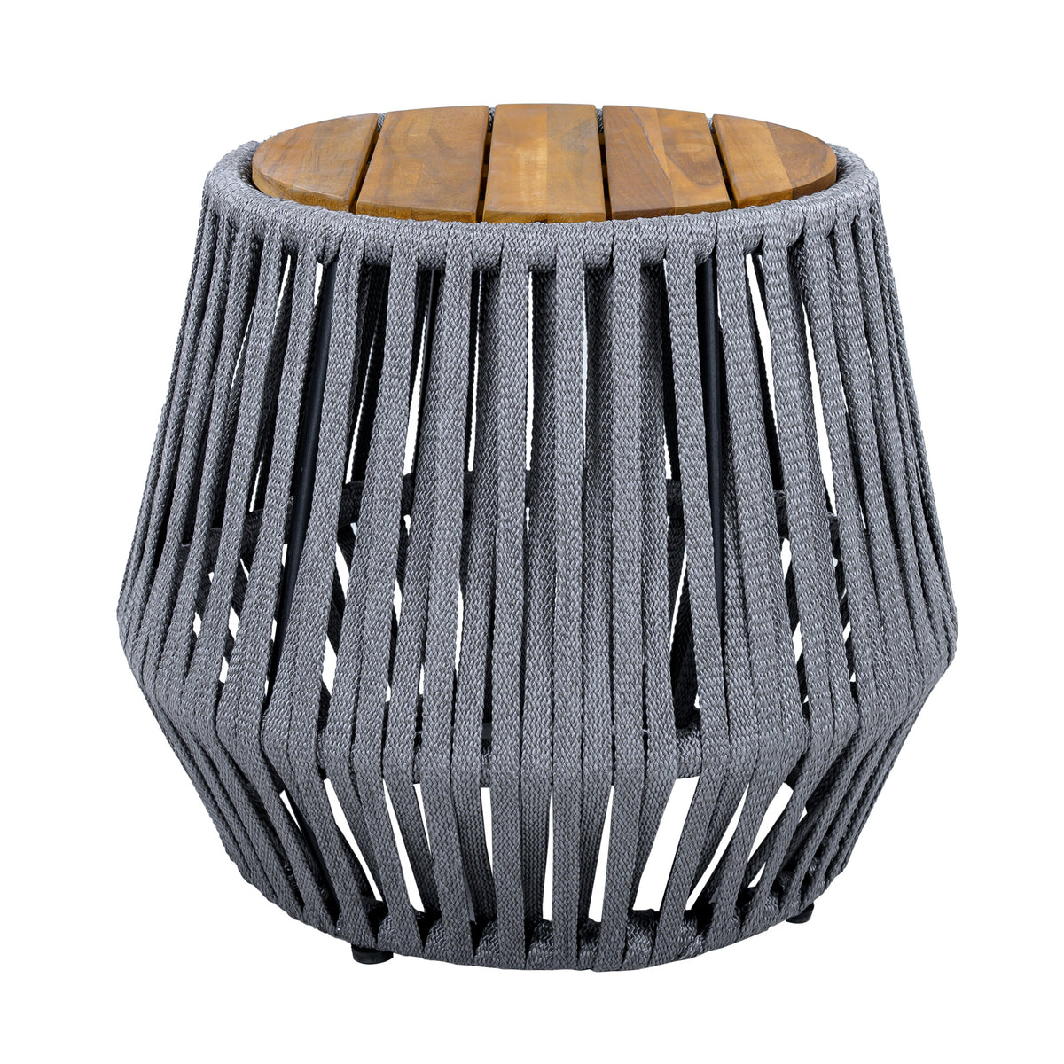 Outdoor Side Table with Rope and Acacia Wood, photo 5 of 9