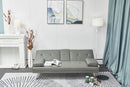 67 inch white leather multifunctional double pullout sofa bed with coffee table
