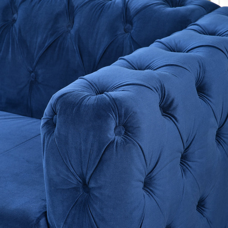 84.06" Inch Width Traditional Square Arm removable cushion 3 seater Sofa