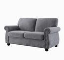 Soft Loveseat, Upholstered 2 Seater Couch, Loose Back Cushions And Turned Legs by HouseOfZazla