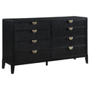 California King 5 Piece Bedroom Set With Fluted Detailing - Black
