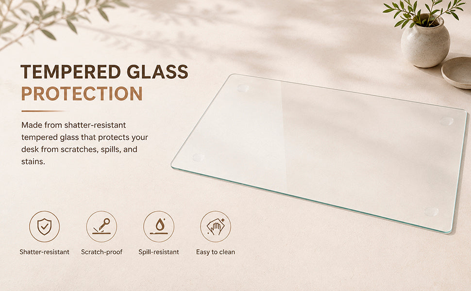 Clear Tempered Glass Table Mat - 20X32 Inch, photo 4 of 10