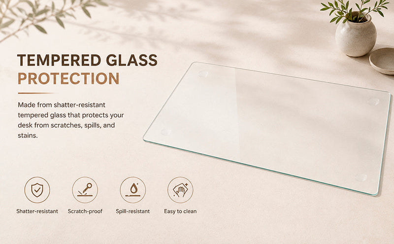 Clear Tempered Glass Table Mat - 20X32 Inch, photo 4 of 10