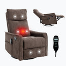 Heat Massage Manual Recliner Chair with Rocker and Swivel in Fabric