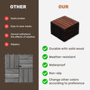 10 PCS Interlocking Acacia Hardwood Deck Tiles