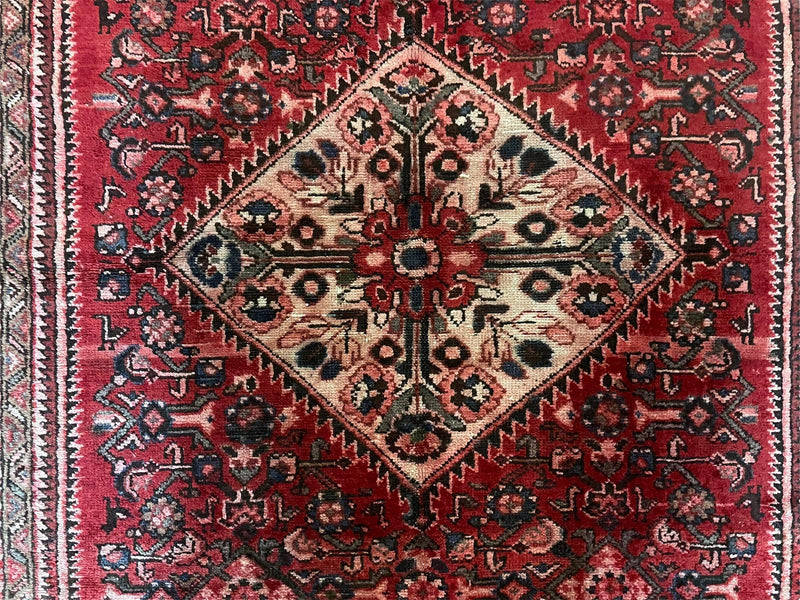 5.5 X 10 Antique Handmade Wool Tribal Gallery Rug All Over Red Runner Corridor