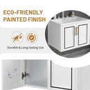 24" Wall Mounted Bathroom Vanity with Ceramic Basin, Two Shutter Doors, Solid Wood & MDF Board, White (One Package)