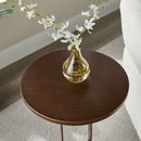 Tareel - Round Accent Table With Open Oval Pedestal - Antique Bronze by HouseOfZazla