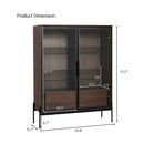 Modern Minimalist Style LED Curio Cabinet With Tempered Glass Door, Metal Legs by Unique Piece Furniture