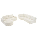 Modular Cloud Sectional Sofa Set, U-Shaped Upholstered Couch With Deep Seat