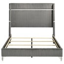 Lucia 61-inch Upholstered Queen Wingback Bed Grey