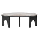 5-Piece Dining Table Set, 44" Round Dining Table with Curved Bench & Side Chairs for 4-5 People for Dining Room and Kitchen (Grey)