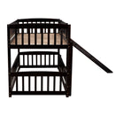 Low Bunk Bed With Slide, Fence And Ladder by HouseOfZazla