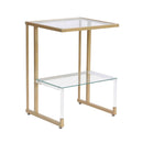 2 Tier Acrylic Glass End Table For Living Room