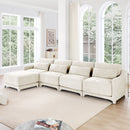 Stylish Sofa With Ottoman And Lumbar Pillows, Ergonomic Design by HouseOfZazla